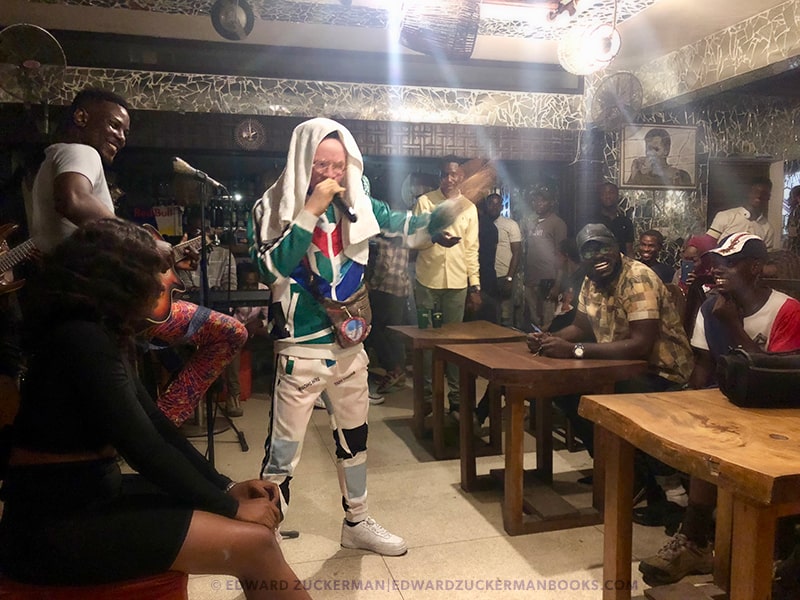 Photos of a performer at a night club near the bogobiri hotel in Nigeria | credit: Edward Zuckerman